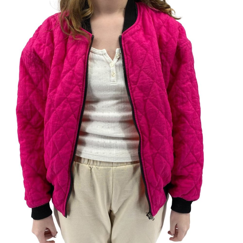 Vintage Pacer reversible puffer jacket coat size Medium hot pink 1990s Y2K salmo